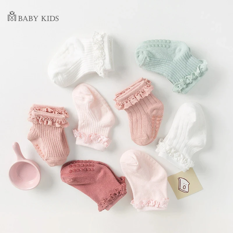 Baby Children's Non-slip Autumn Winter Cotton Socks Solid Color Baby Foot Socks