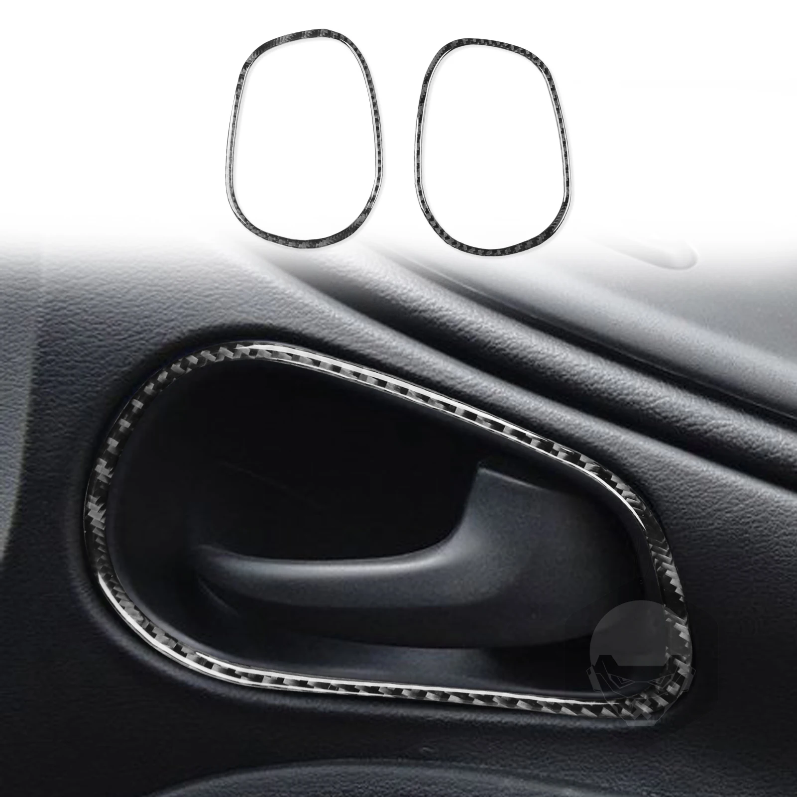 

For Ford Mustang 2001-2004 Refit Carbon Fiber Door Handle Frame Vehicle Wood grain Interior Sticker