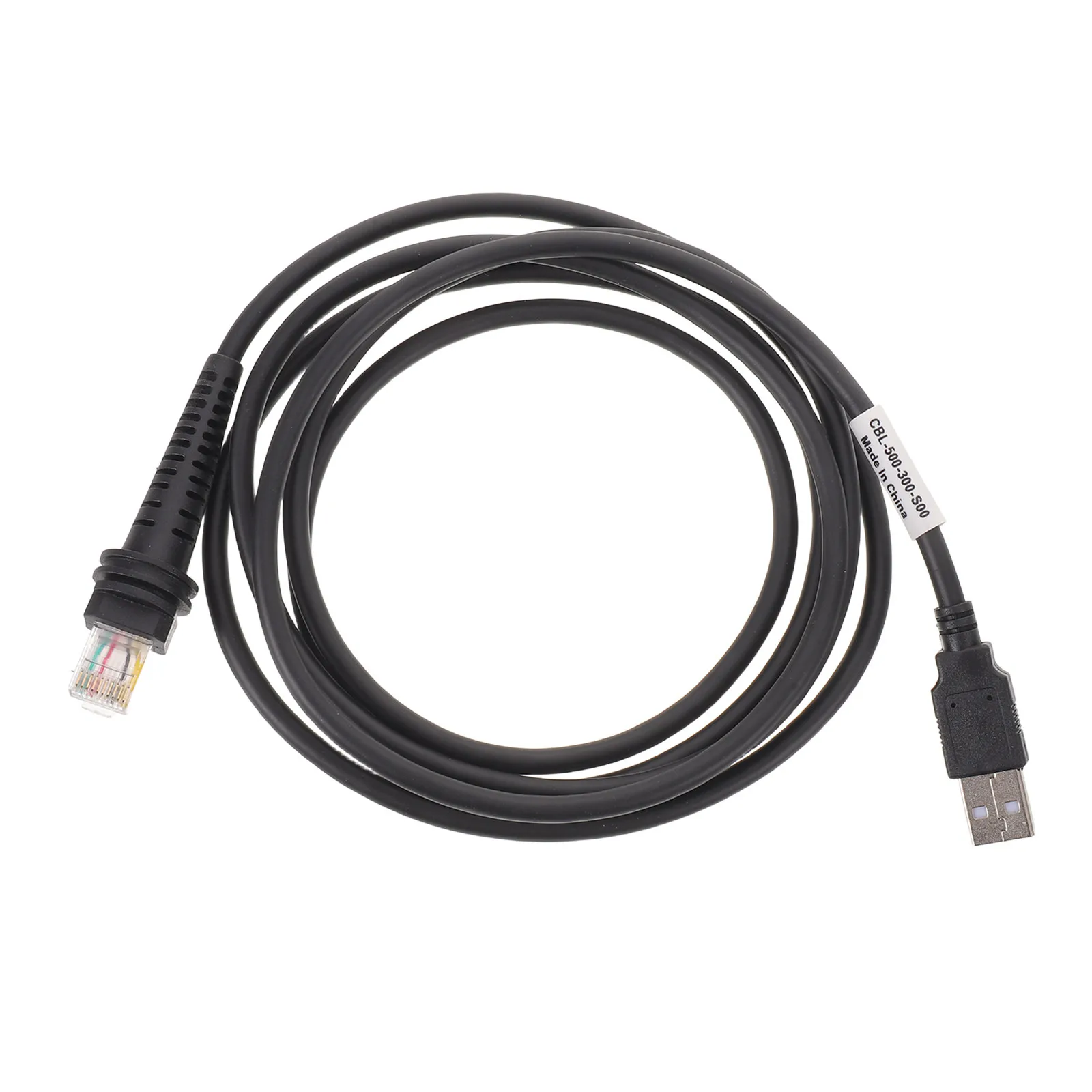 2M High-Speed USB Barcode Scanner Cable A to RJ45 10-Pin Shielded Sync Cord for POS, Retail & Warehouse