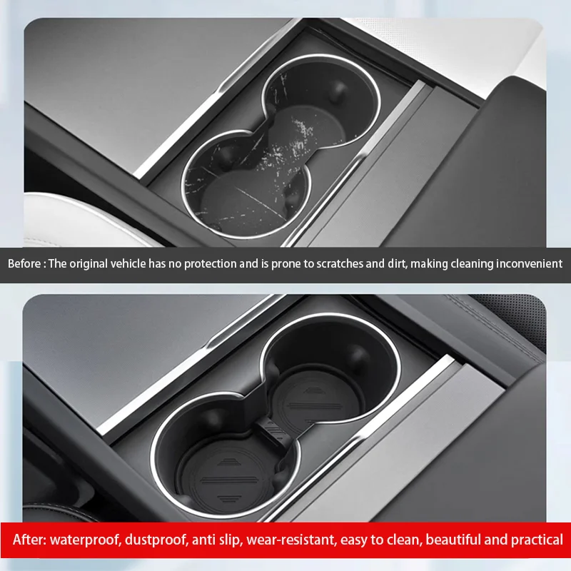 For Tesla Model Y (2025-2026) and Model 3 (2024-2026) Centre console slot sliding stopper cup holder attachment fixture view 5