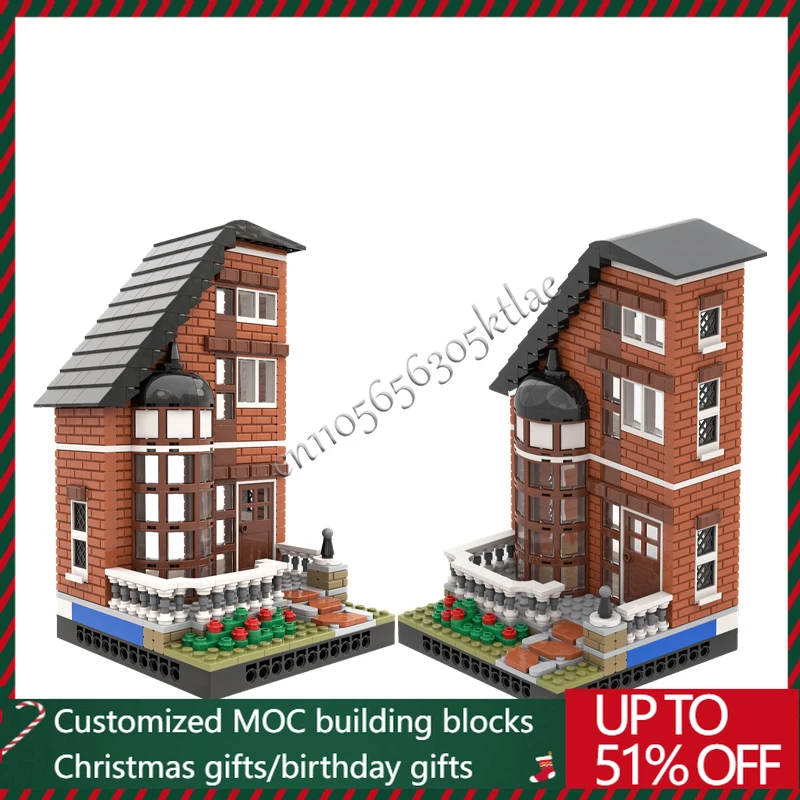 

490 PCS MOC Christmas Series Suburban Residences Building Block Bricks Creative Assembly Educational Toy Surprise Festival Gift