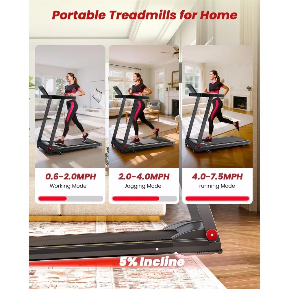 4 in 1 Foldable Treadmill with Incline for Home
