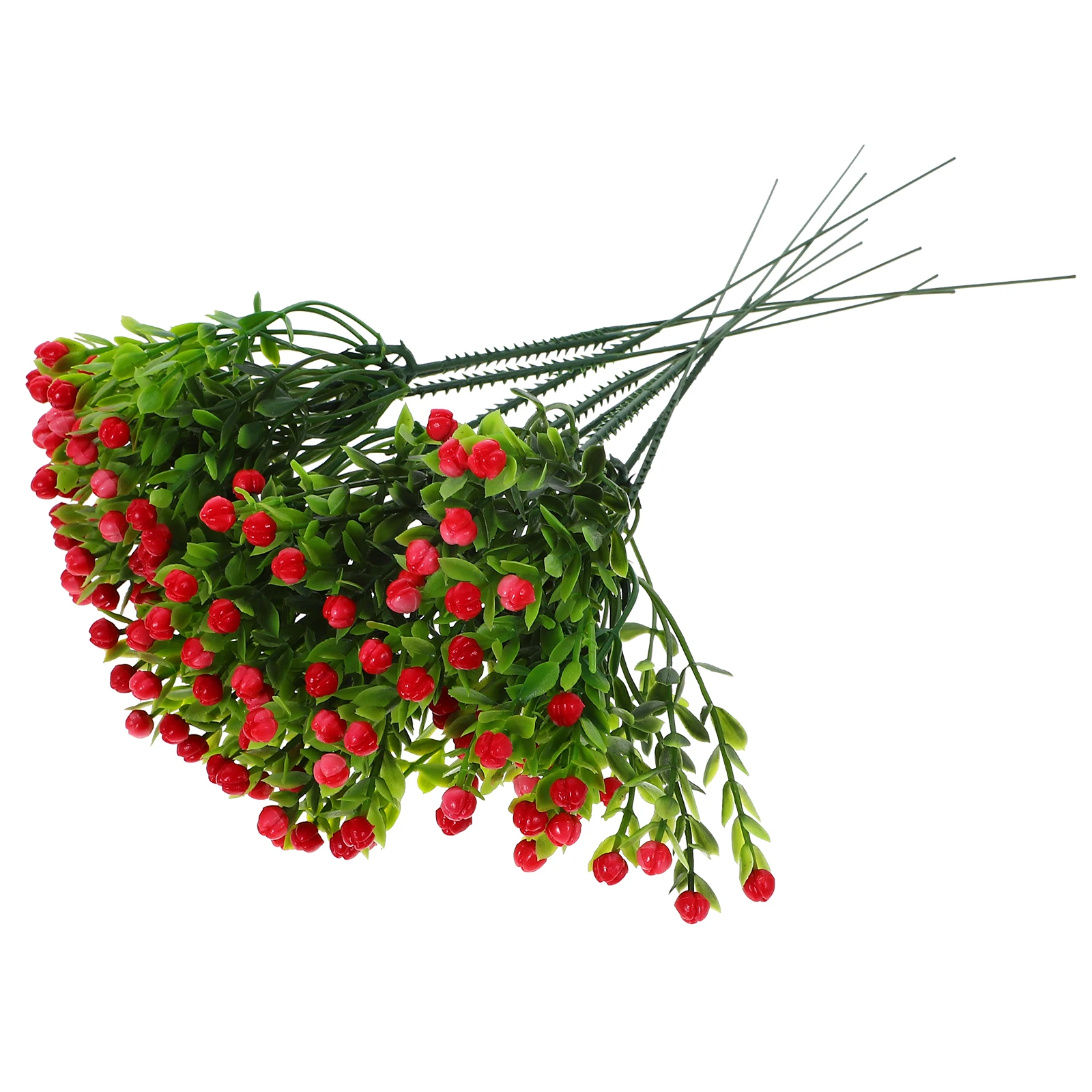 

10 Pcs Simulated Grass Decoration Artificial Plastic Flowers Faux for Fake Stems Dining Table Realistic