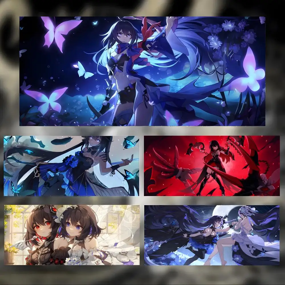 Anime Waifu H-Honkai Impact 3rd Seele Vollerei Mouse Pad Large Thick Desk Pad Stitched Edges Gaming Mouse Mat for PC
