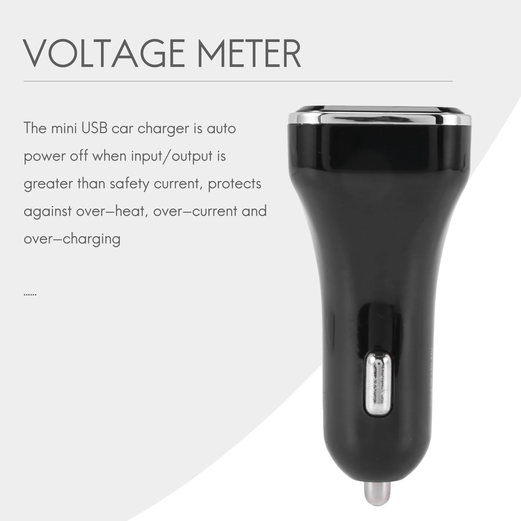 Car Charger Volt Meter Car Battery Monitor with LED Voltage & Amps Display, for iPhone 11 / Xs ,Galaxy S20 / S10