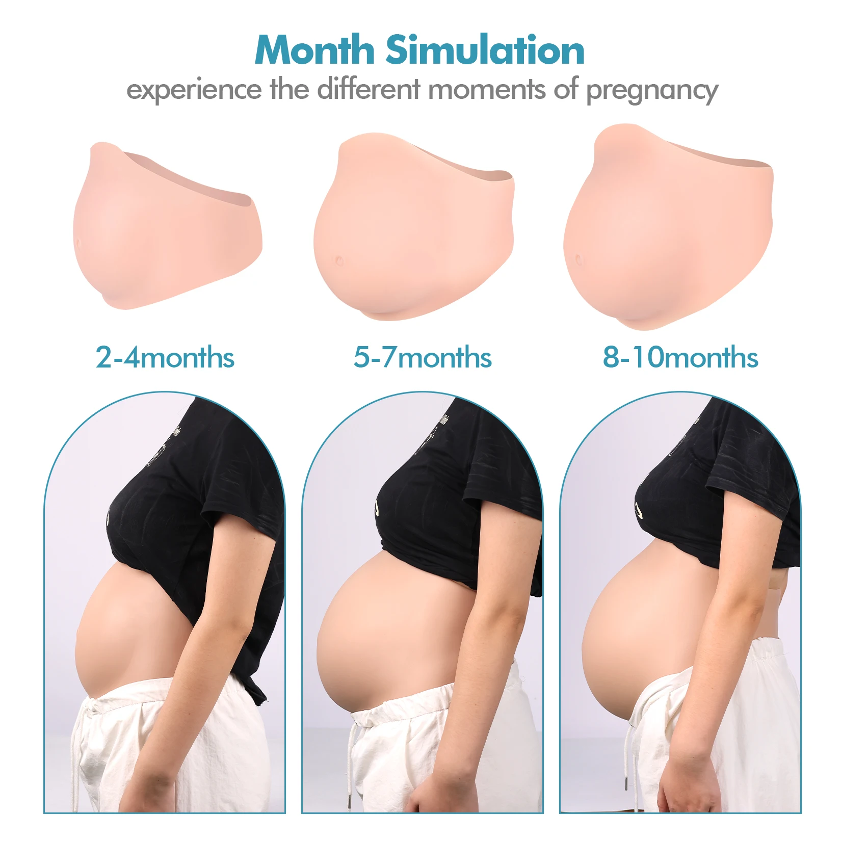 Customizable Silicone Pregnant Belly 2-10 Month Artificial Fake Pregnant  Belly Lifelike Skin