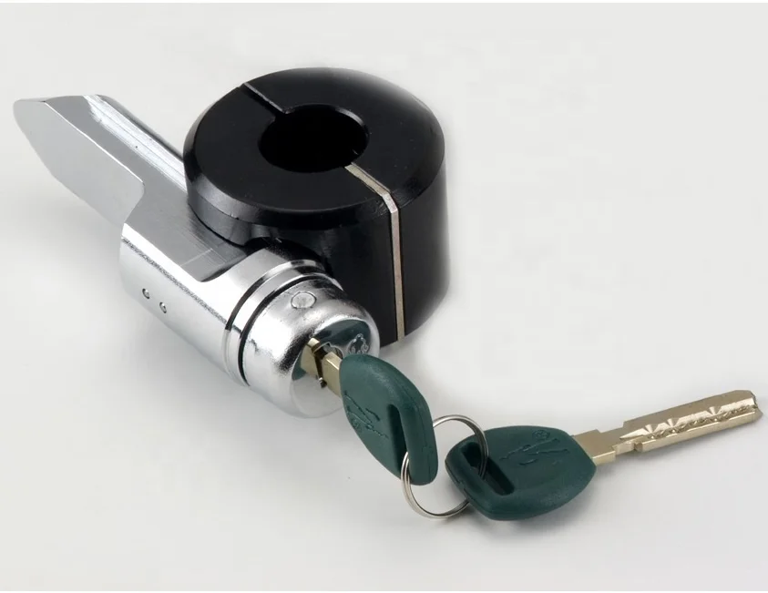 Car Steering Lock with Black Powder-coated body and Chrome-plated Pin