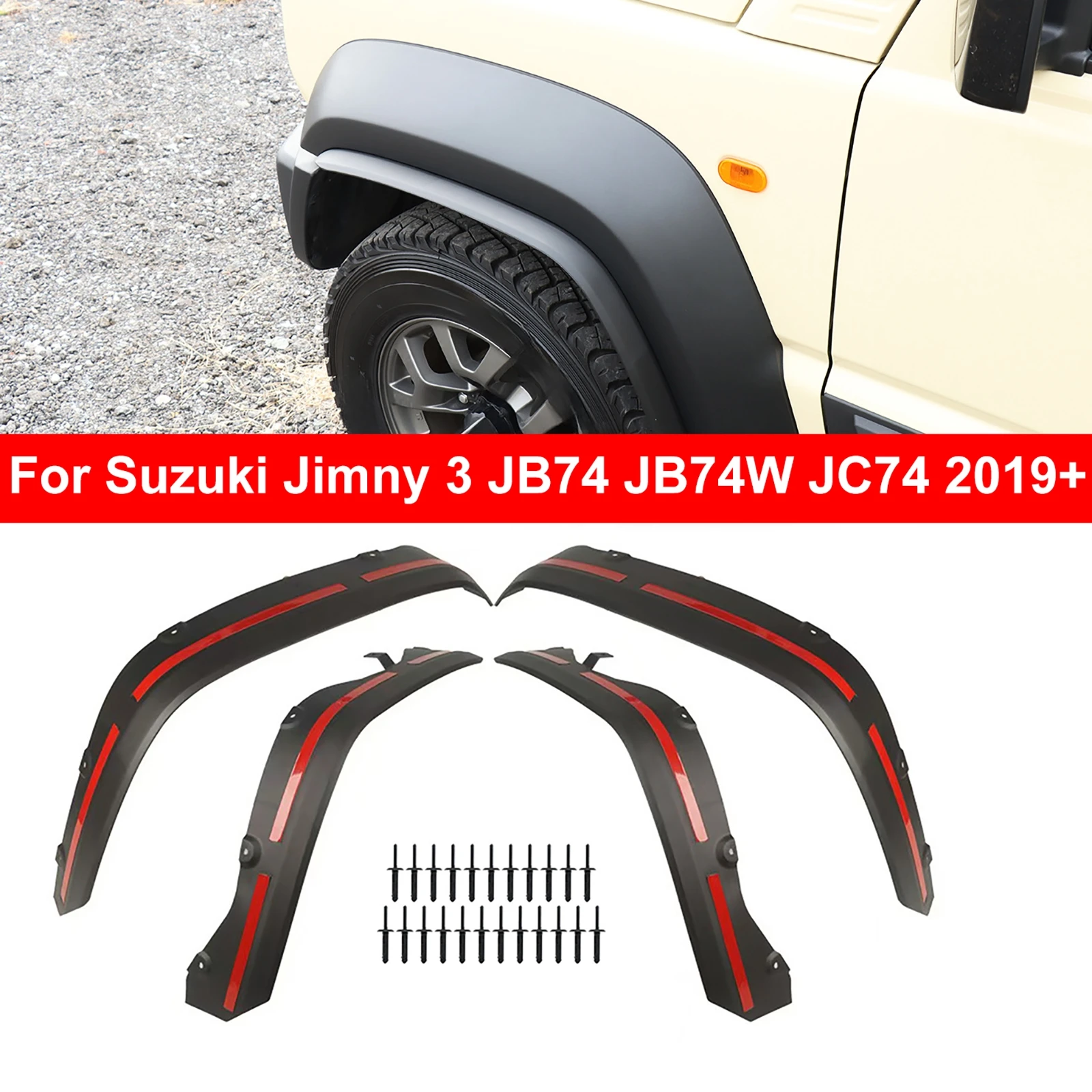 

4Pcs/set Car Auto Wheel Arch Widen Splash Wheel Arch Mudguards for Suzuki Jimny 3 JB74 JB74W JC74 2019+
