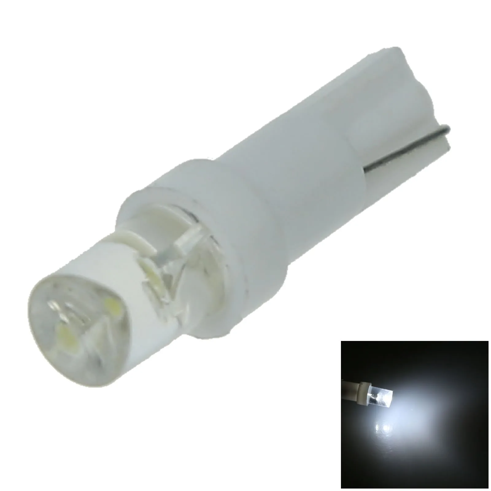 1x White Car T5 Instrument Bulb light Lamp Top Concave  1 Emitters In-line LED 17 18 37 B005