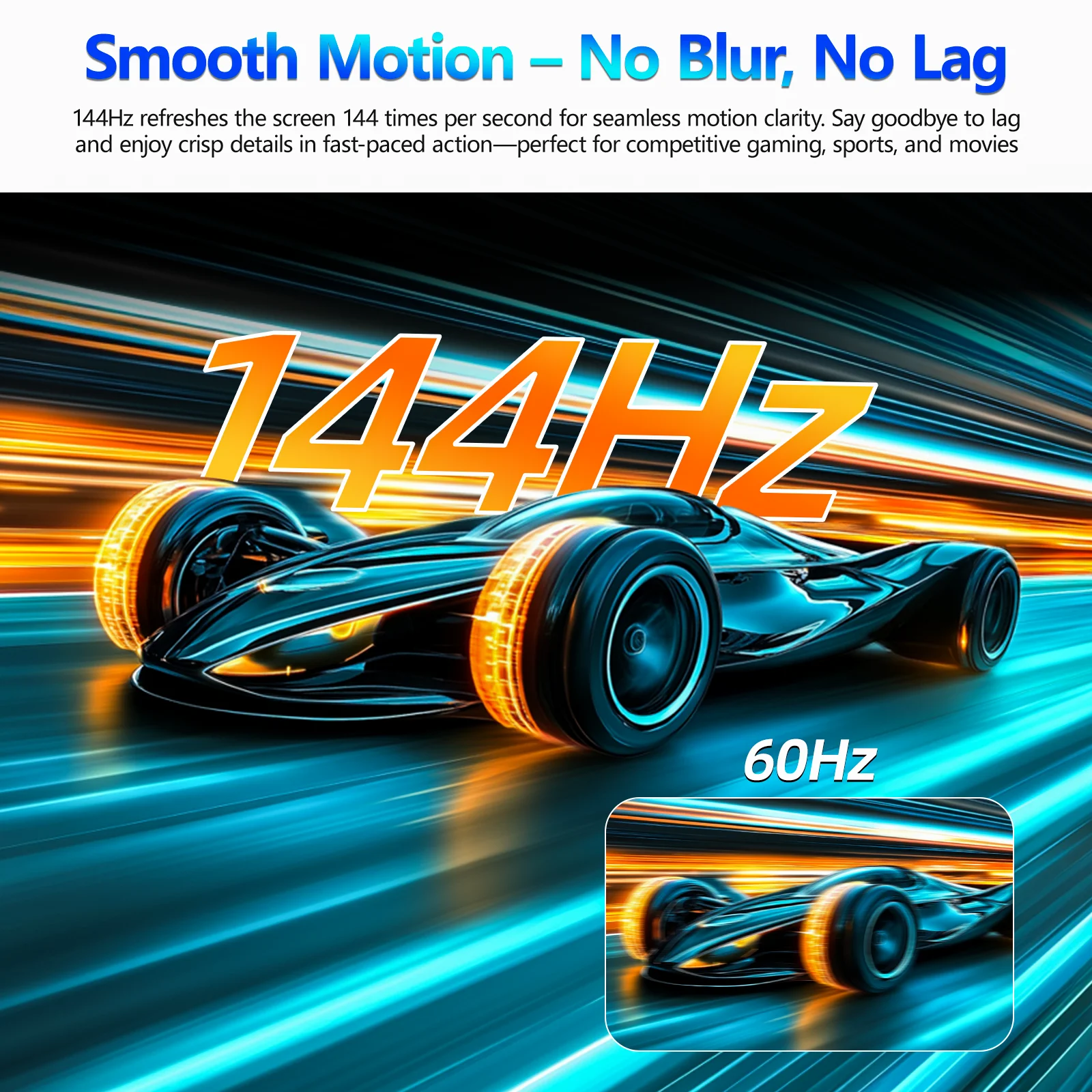 Monitor Portabel 16 "2.5K 144HZ, Kickstand sRGB 100%, HDR, FreeSync, Ultra Ramping, Cahaya Biru, Komputer Kedua Eksternal dengan Rendah untuk PC