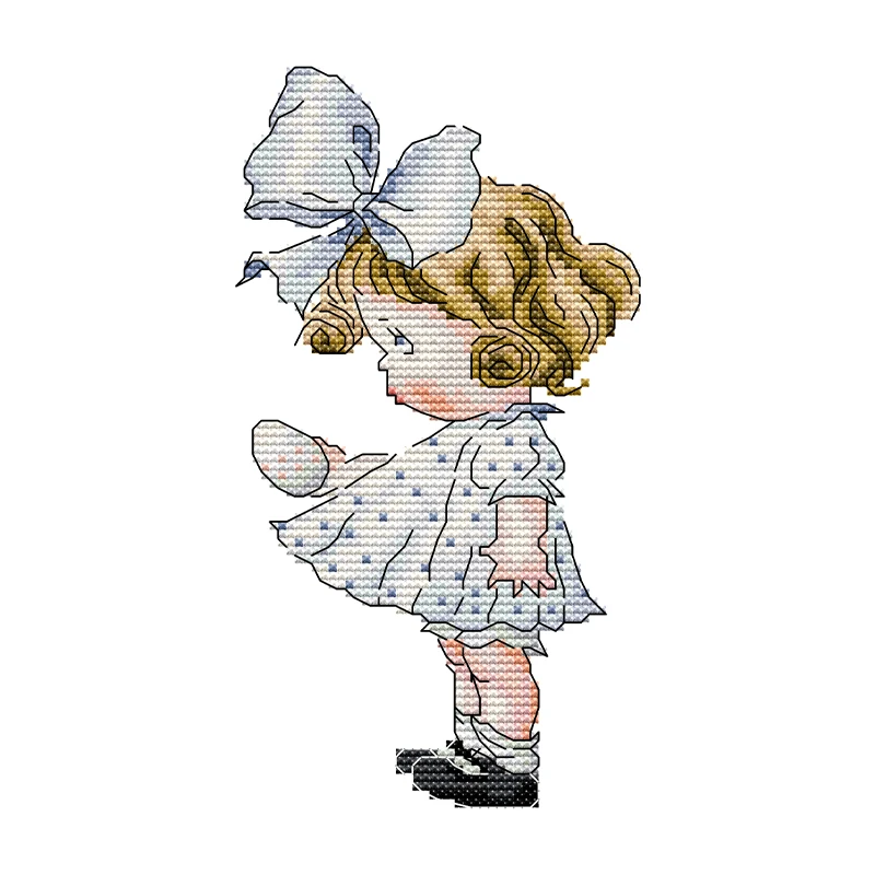 Joy Sunday Cross Stitch Kit Little girl with eggs11CT 14CT Printed Cross Stitch Embroidery Kit Set Crosstitch Kit Needlework