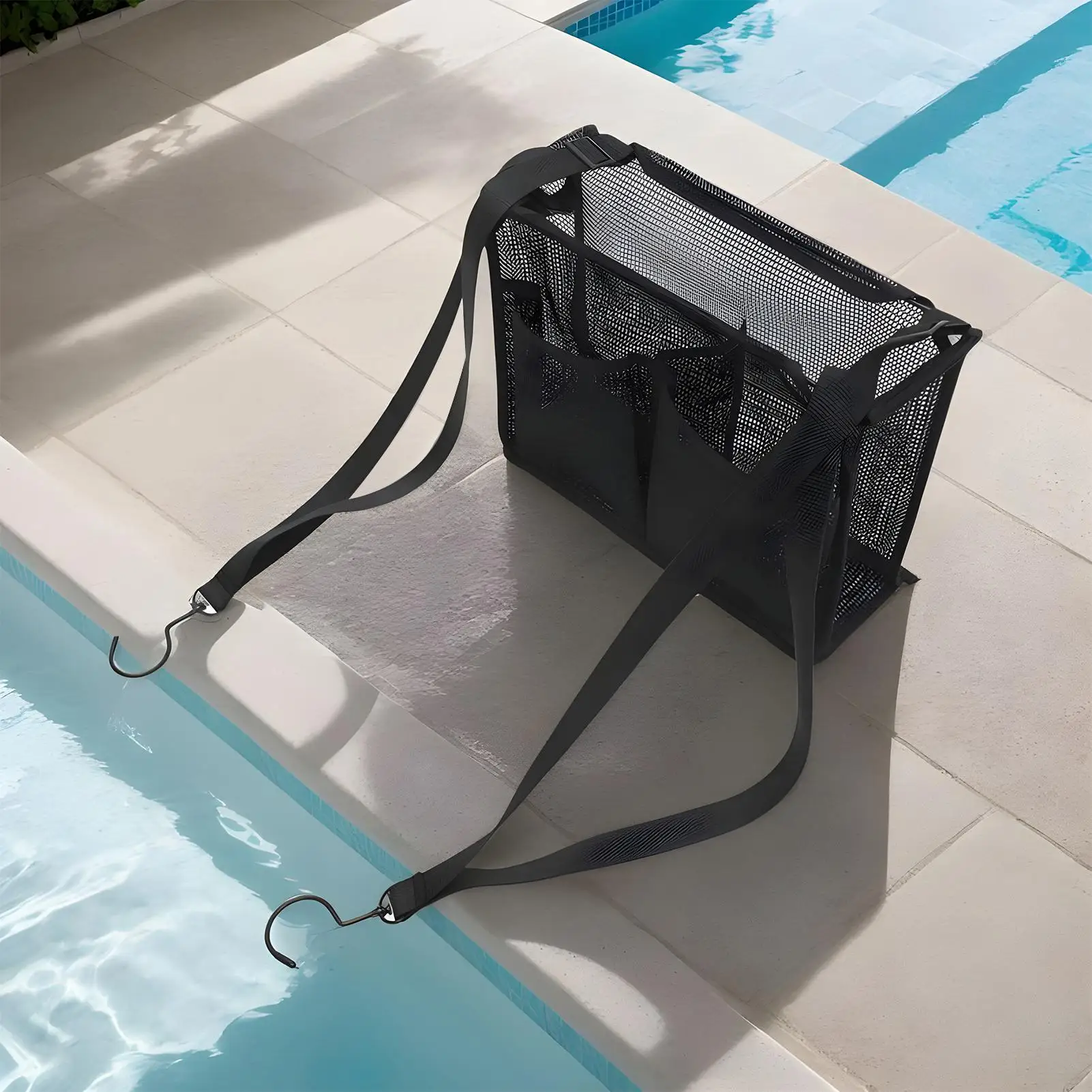 

Mesh Toiletry Bag Large Shower Basket Bathroom Accessories Large Capacity Swimming Fitness Bag, Portable Dry and Wet Separation