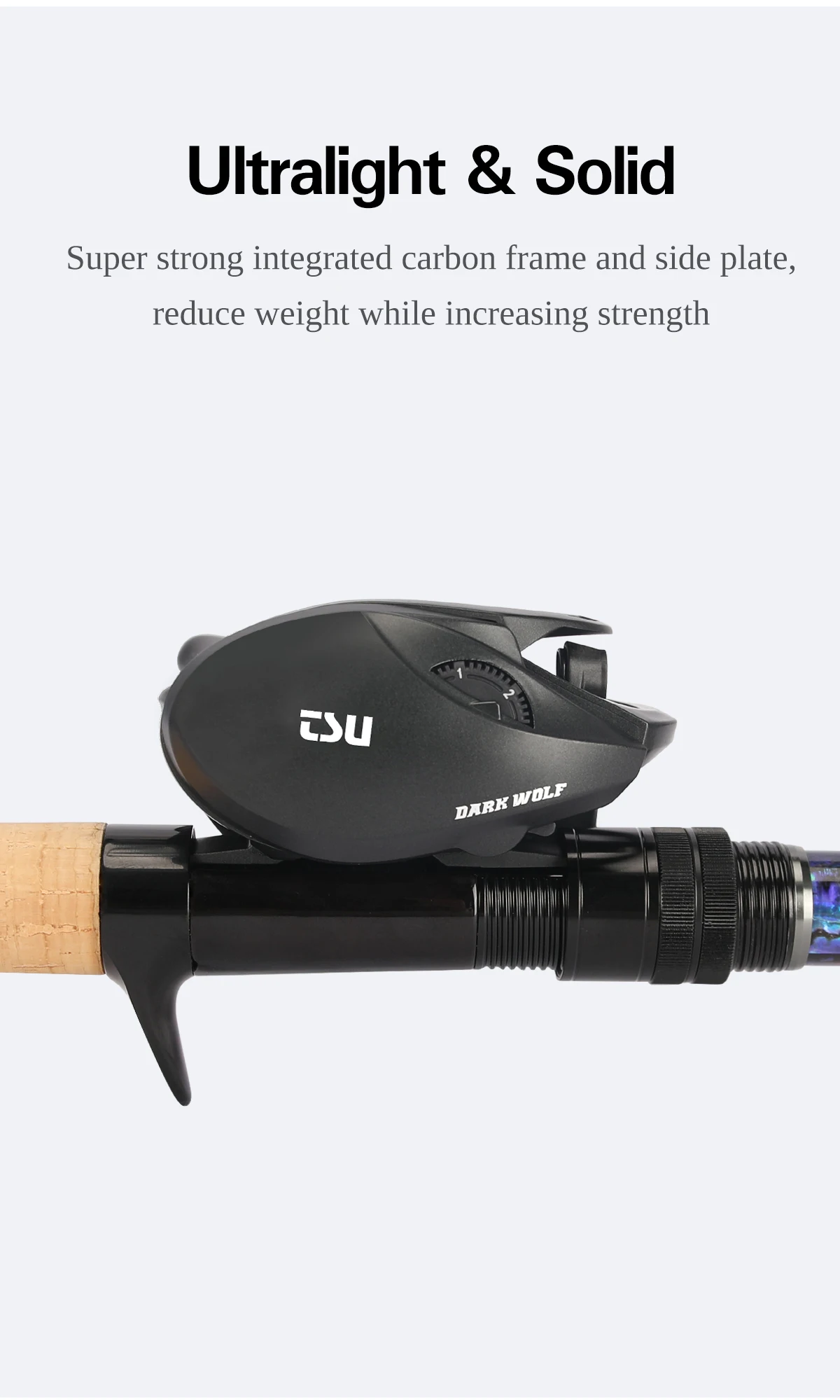 TSURINOYA 134 g ultraleichte Baitcasting-Angelrolle, 4,6 g, flacher Spulenköder, Finesse DARK WOLF 50S 7,1:1 Forellenwurfrolle – Detail 4