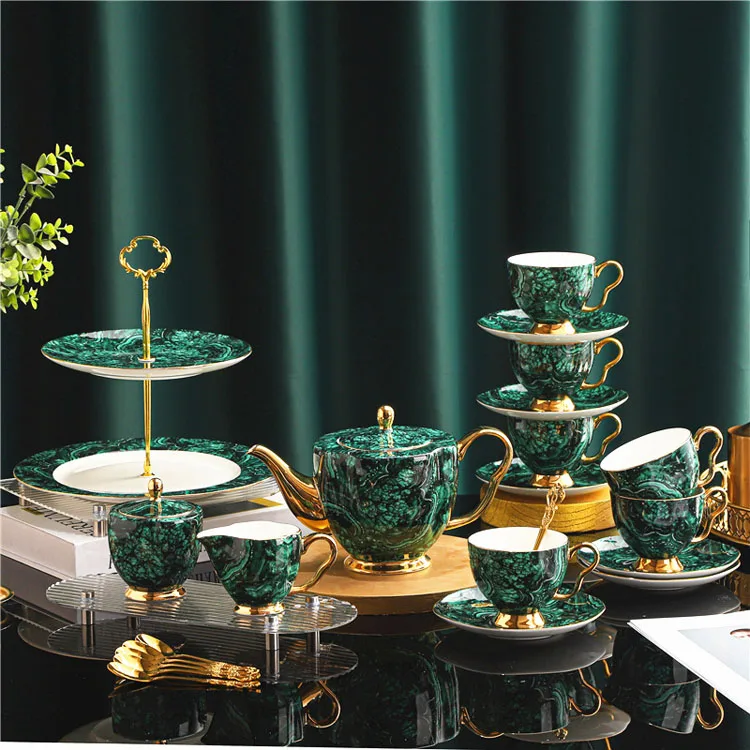 Luxury European Ceramic Coffee Set Platinum Trim          China Coffee Cup & Saucer Set