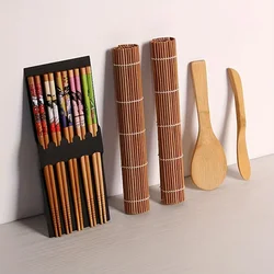 1pcq Kitchen Sushi Tool Bamboo Roll mat DIY rice ball Rice paddler pcs with bamboo sushi tool Cooking accessories