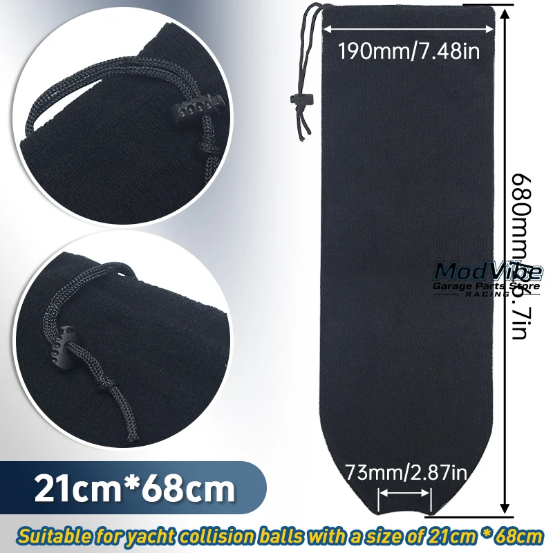 Boot Fender Cover Protector Anti-Collision Ball Sleeve Protection Zwart fluweel Anti-UV voor marineboot Zeiljacht Bumper