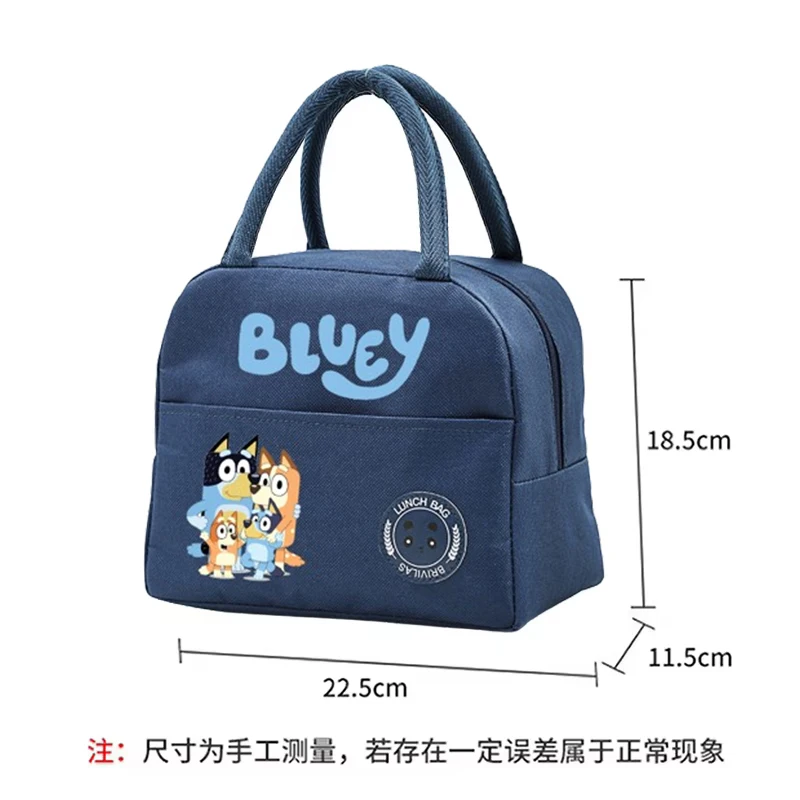 Bluey Lunch Hand Bags Child Bingo Chilli Anime Cartoon Lunch Box Men Woman Adult Office Thermal Insulat Case Kids Birthday Gifts