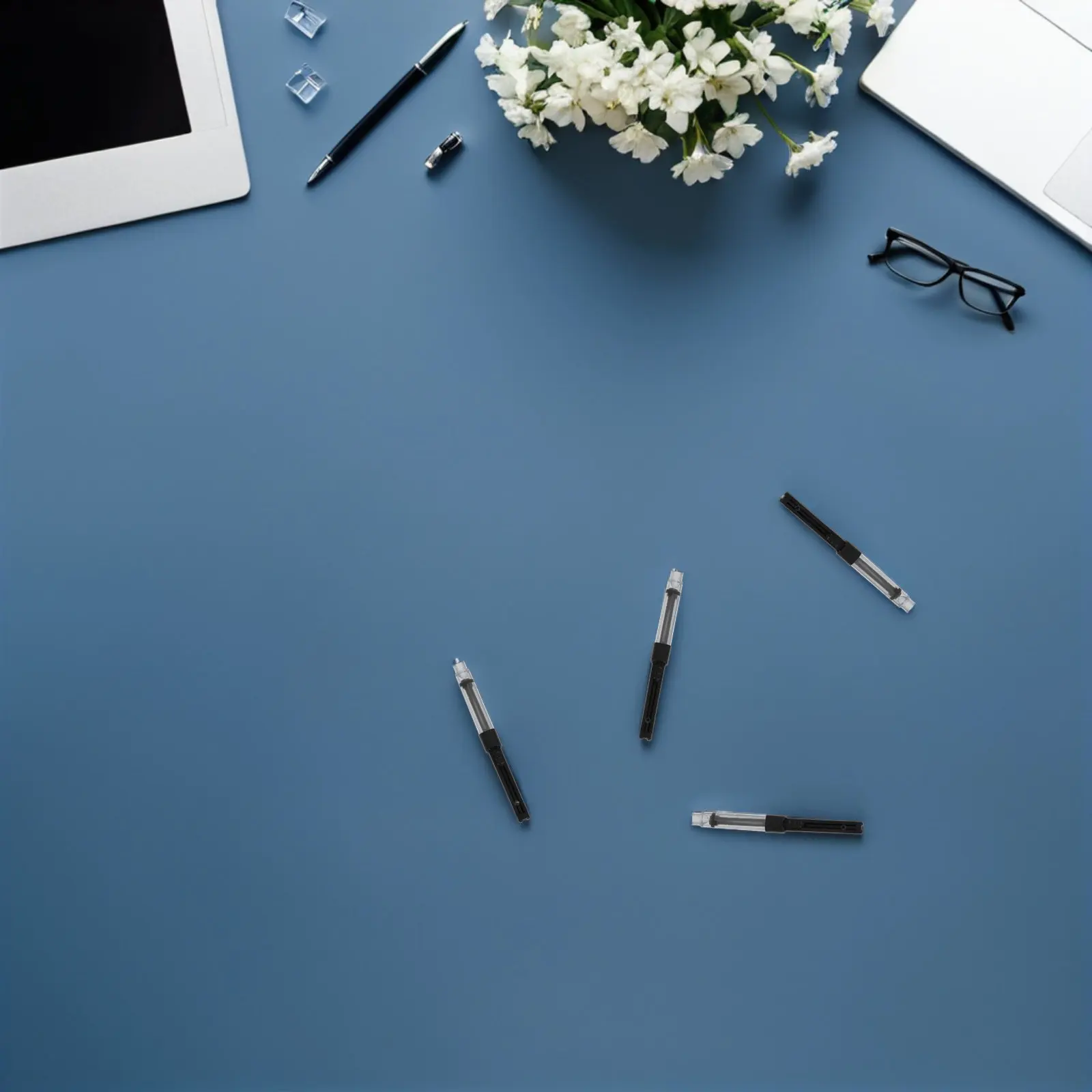 

50 шт. пластиковых пустых картриджей-конвертеров для перьевых ручек, 3,4 мм, для заправки чернил