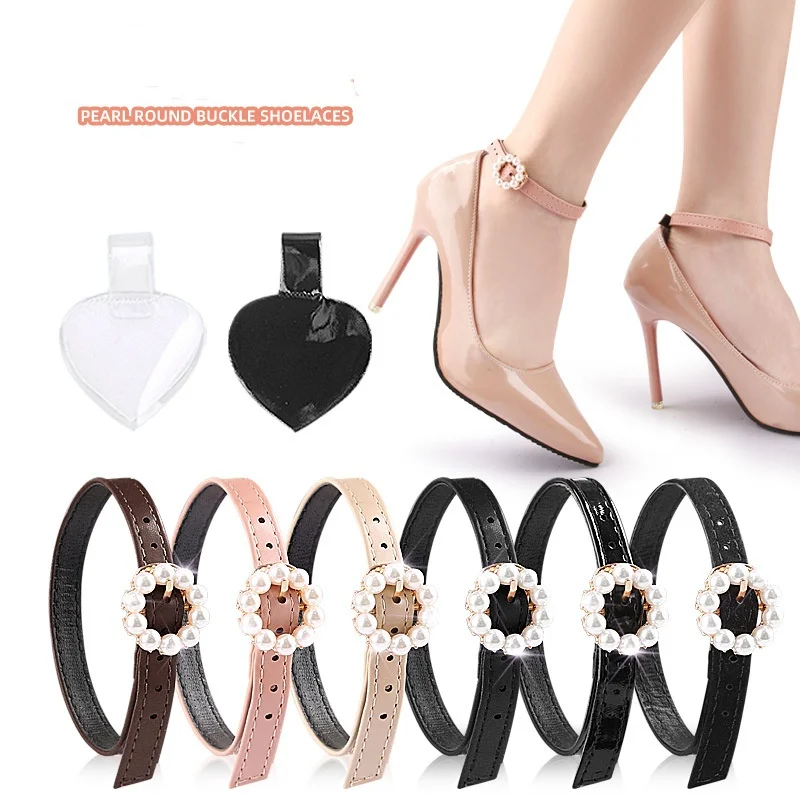 High Heels Shoelaces Round Buckles Do Not Follow Foot Prevent Heel Falling Off Wrap Around  Ankle Prevent Shoelaces