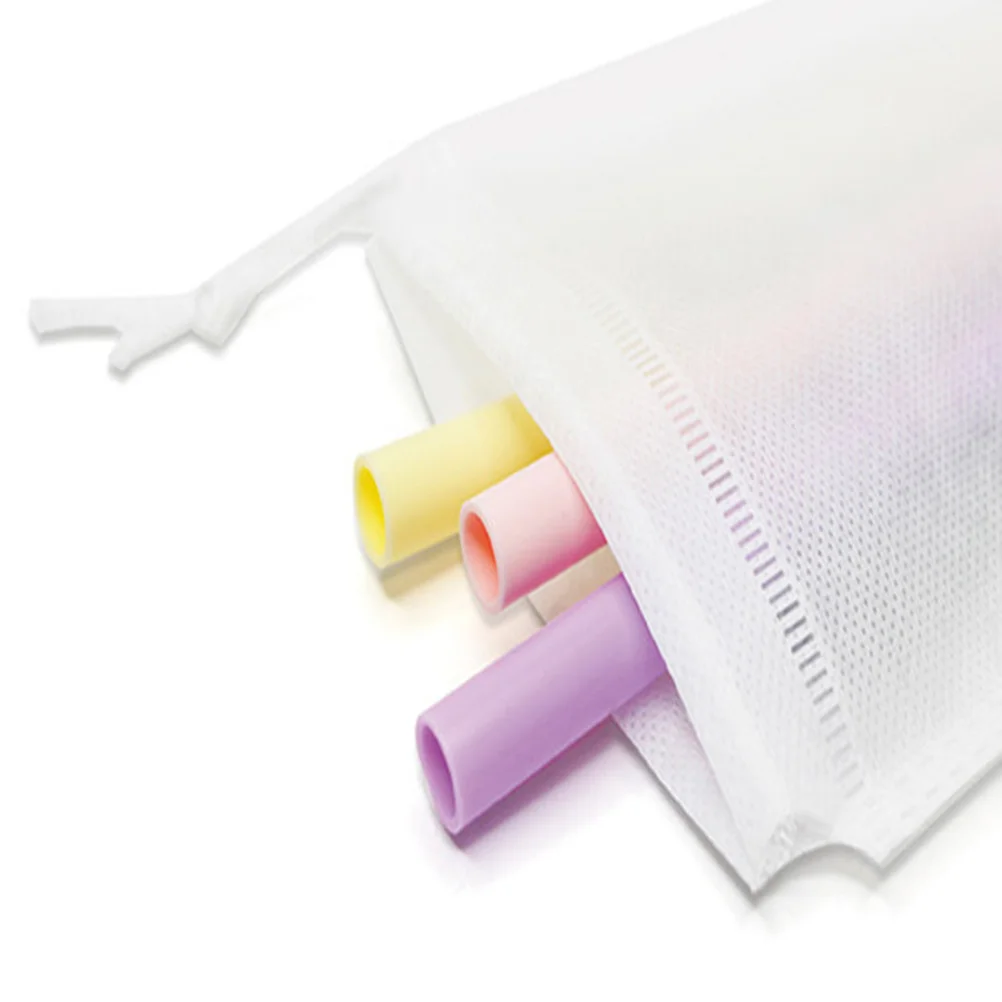 

6Pcs Silicone Straw Set Premium Reusable Curved Straws Cleaning Brush Pouch for Smoothies Coffee Tea Holiday Cocktail