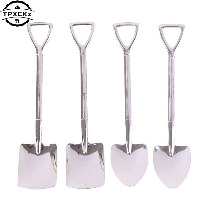 Coffee Spoon Cutlery Set Stainless Steel Retro Iron Shovel Ice Cream Spoon Scoop Creative Spoon Tea-spoon Fashion Tableware