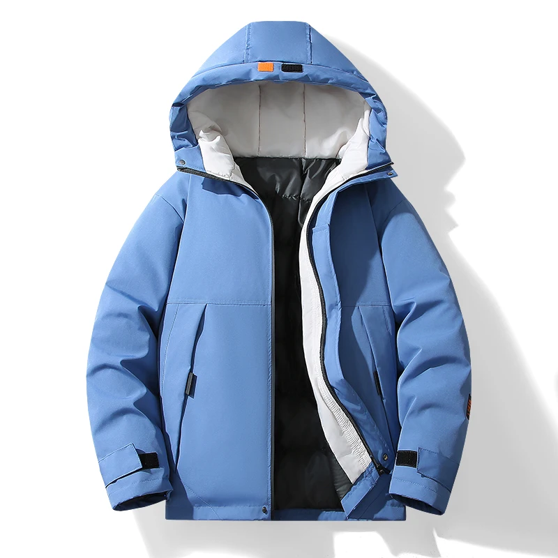 2025 New Thicken Warm Men Parkas Windproof with Hood Cotton Jackets Fashion Comfortable All-match Male Clothing Winter Casual