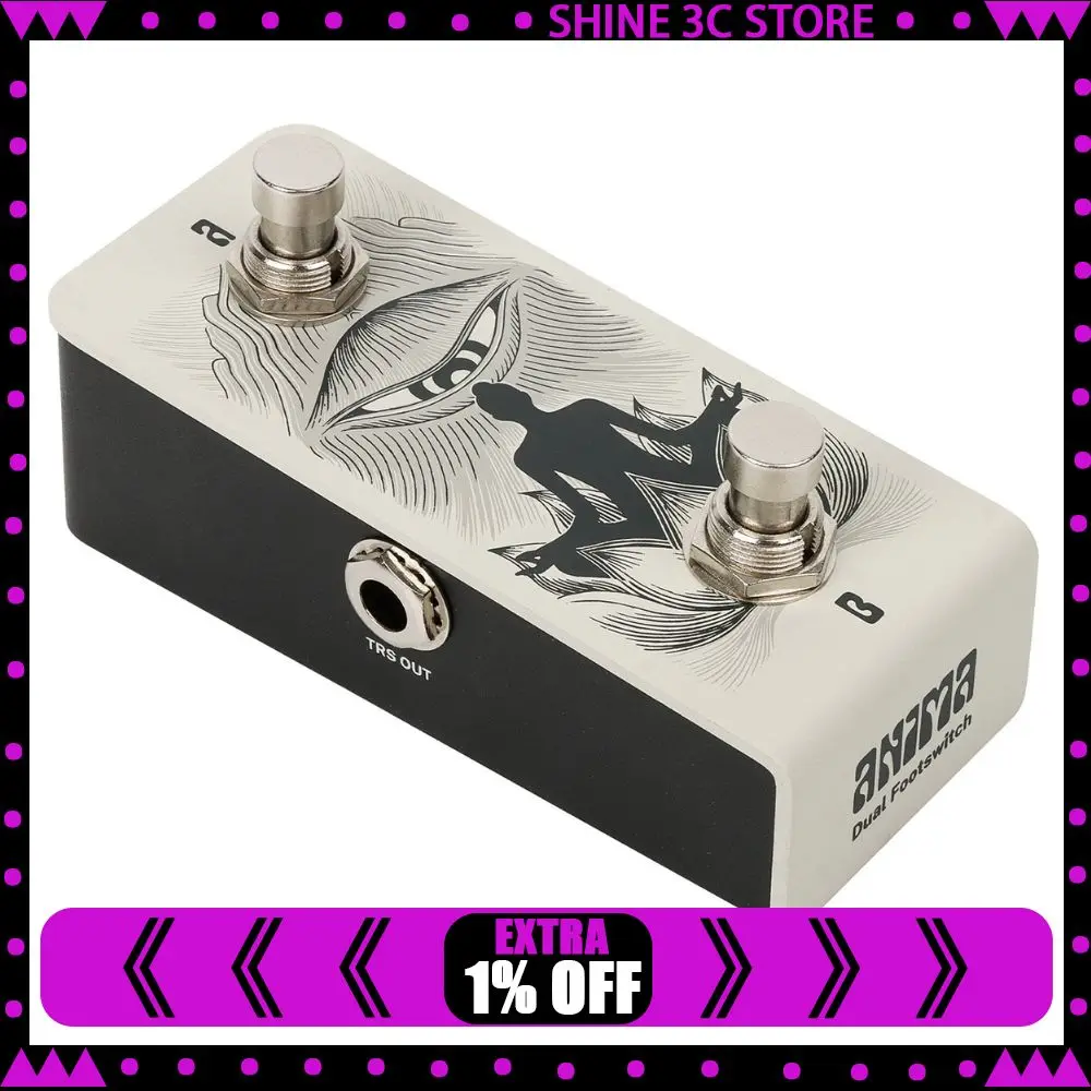 klowra-anima-dual-momentary-guitar-footswitch-trs-external-foot-controller-for-multi-effects-looper-pedals-no-battery-required