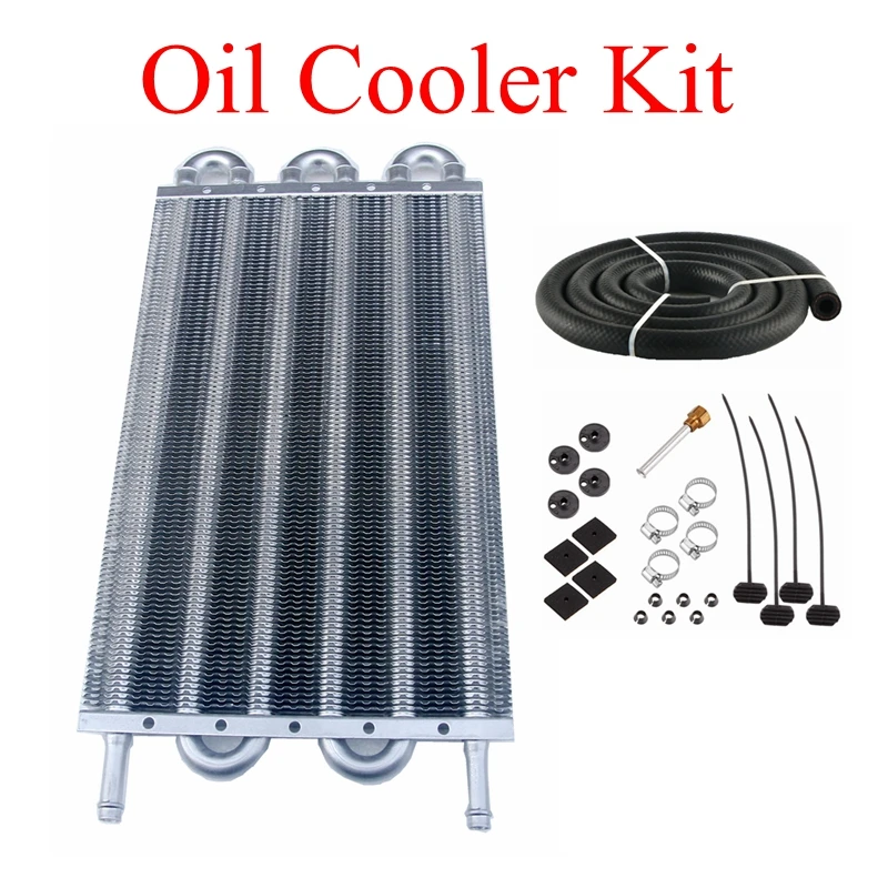 

6 Row Aluminum Universal Oil Cooler Kit Oil Radiator Car Auto Transmission AUTO-MANUAL RADIATOR CONVERTER