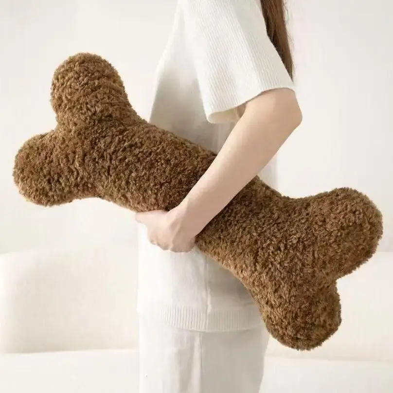 Nordic Style Bone-shaped rectangular Cushion Faux Camel Down Living Room Sofa Throw Pillow girl's Leg Hug Sleep Nap Pillow