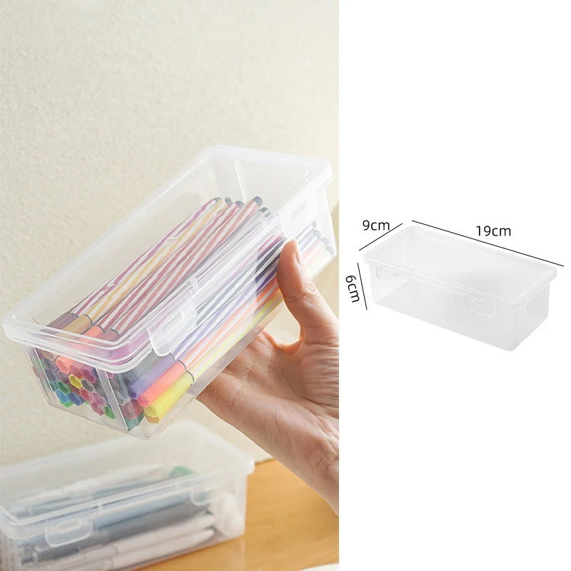 Cosmetic Makeup Boxes Transparent Pencil Case Foundation Blush Eyeshadow Brushes Holder Desktop Stationery Storage Organizer