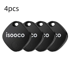 1/2/3/4 peças isooco Mini localizador global gratuito alarme anti-perda carteira chaveiro etiqueta inteligente emparelhamento Bluetooth localizador de itens rastreador de chave de carro funciona com Find My (apenas IOS