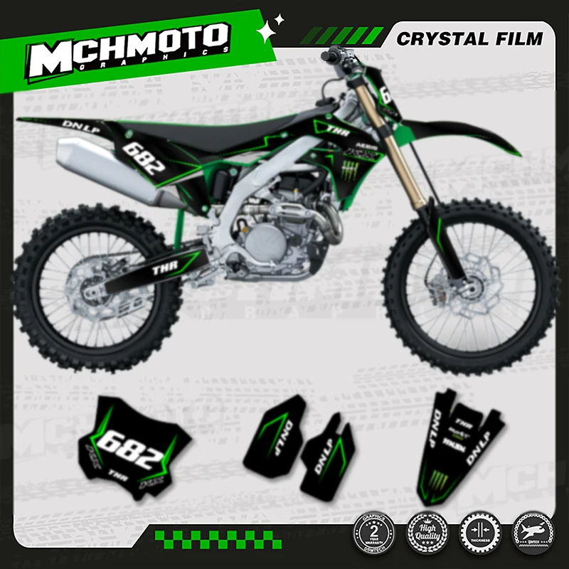 

MCHMFG мотоциклетные графические наклейки, комплект наклеек для KAWASAKI KXF250 KX250 2021 2022 2023 2024 KXF450 KX450 2019-2023 009