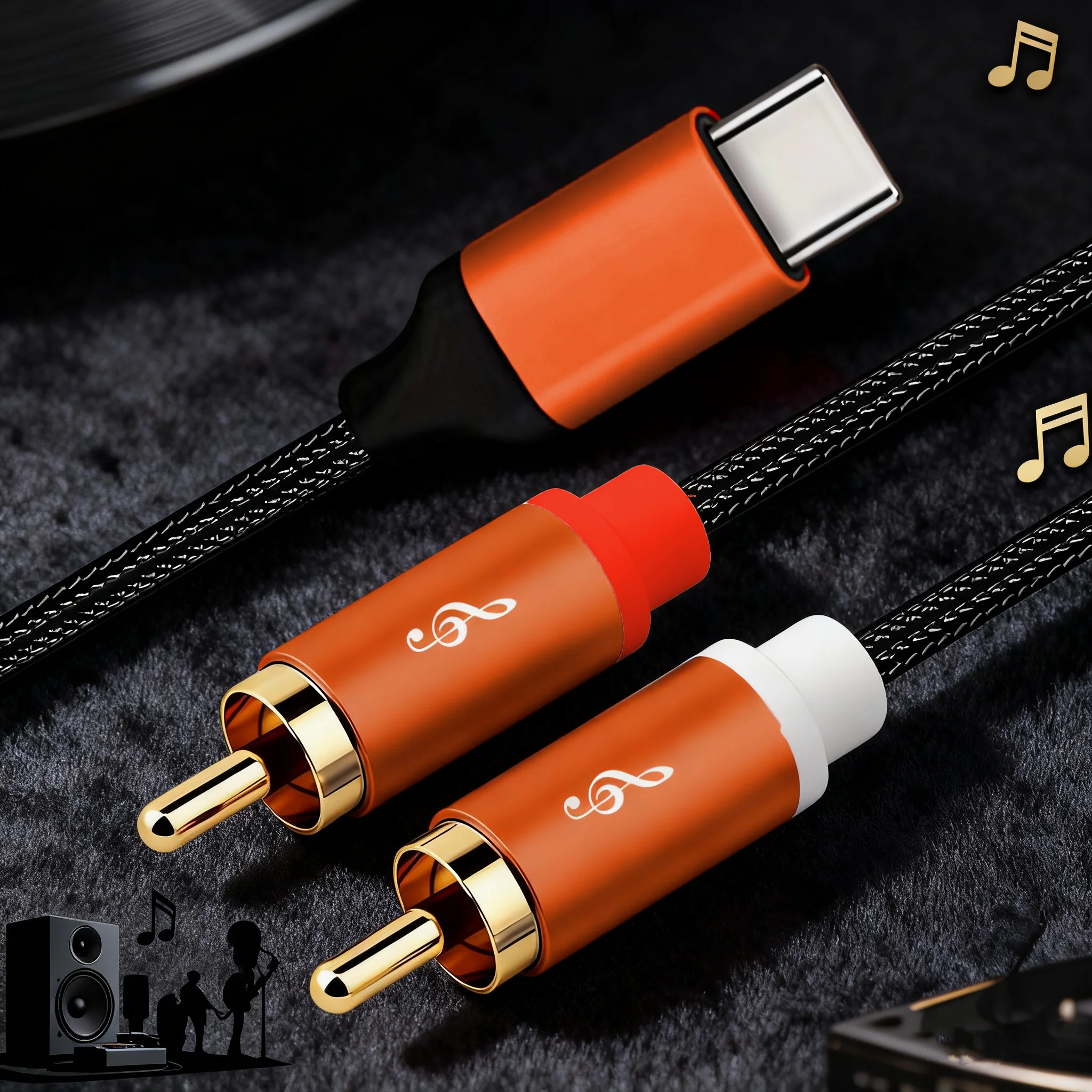 USB-C to Dual RCA Hi-Fi Stereo Audio Cable - Works with Smartphones, Tablets, Home Theaters & Speakers