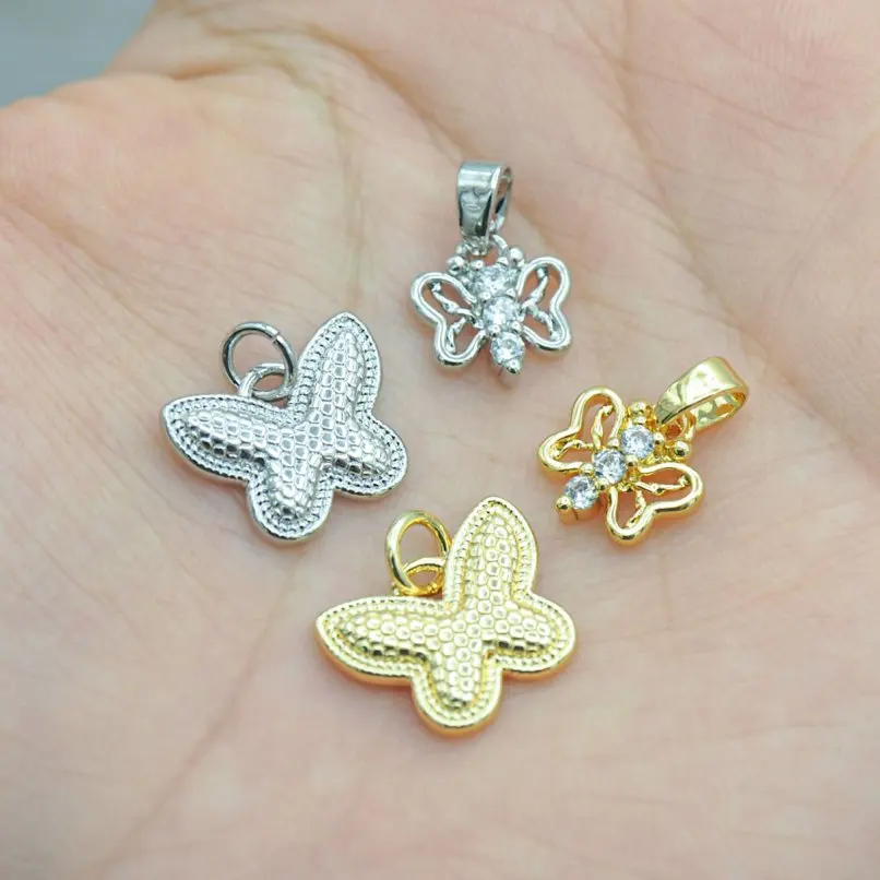 

1Pcs Insect Butterfly Copper Charms Pendant Plated Approx 9.6x14.2mm Jewelry Special Gift For Women
