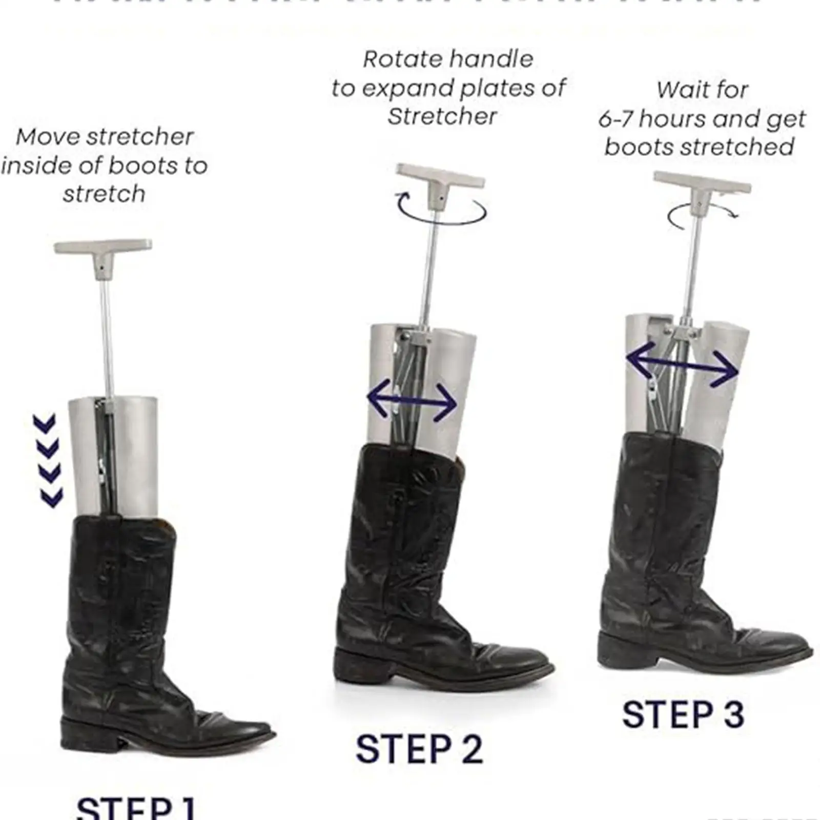 Portable Shoe Stretcher Aluminum Alloy Shoe Extender Wide Boot Shaper Rack for Tall Hiking Boots