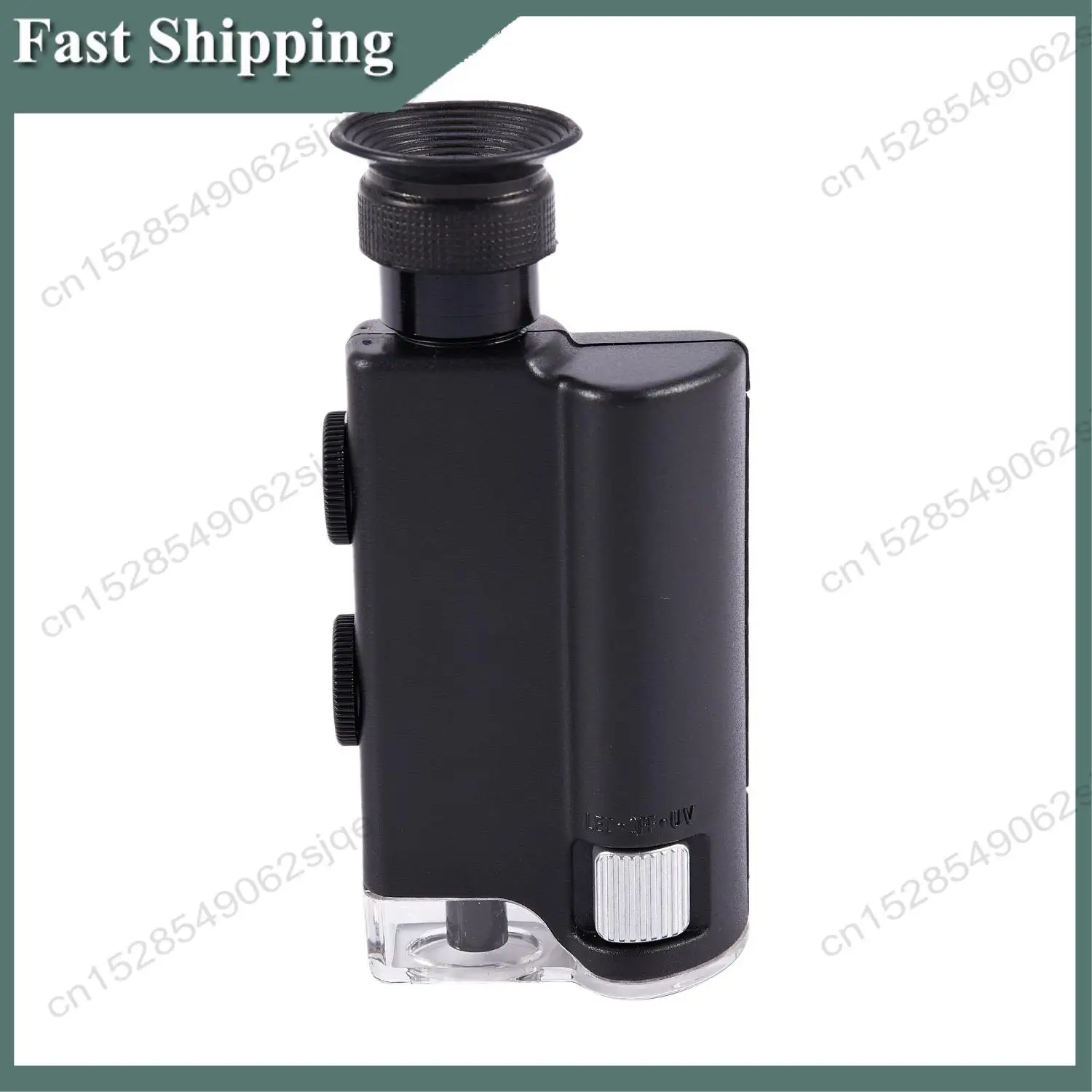 -ABKM Portable 200X-240X Zoom Microscope Pocket Handheld Led Lamp Light Loupe Zoom Magnifier Microscope