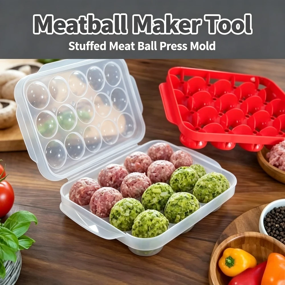 Kitchen Plastic Meatball Mold Maker Fish Melon Ball Stuffing Tool High Temperature Resistant Food Shaper Homemade Cooking Gadget