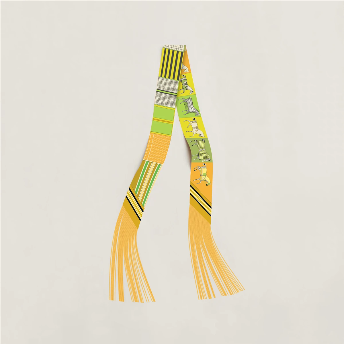 Quastenschal im Modedesign, Marken-Seidenschal für Damen, Haarband, Foulard, Schmaler Taschenschal, Halstuch, Handtaschen-Dekoration