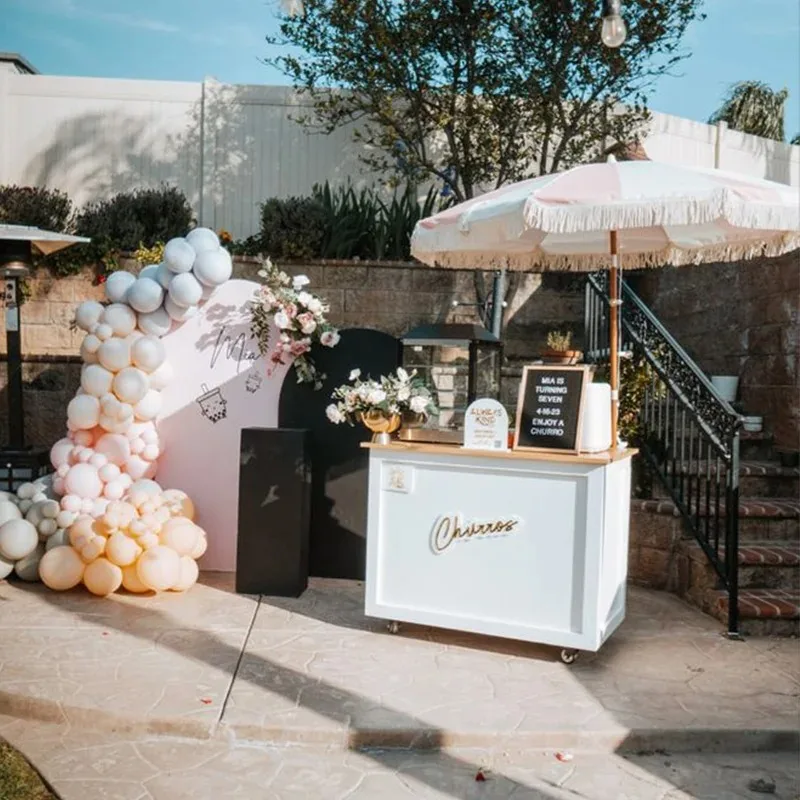 

Custom Metal Commercial Candy Cart Street Mobile Coffee Cart Business on Wheels