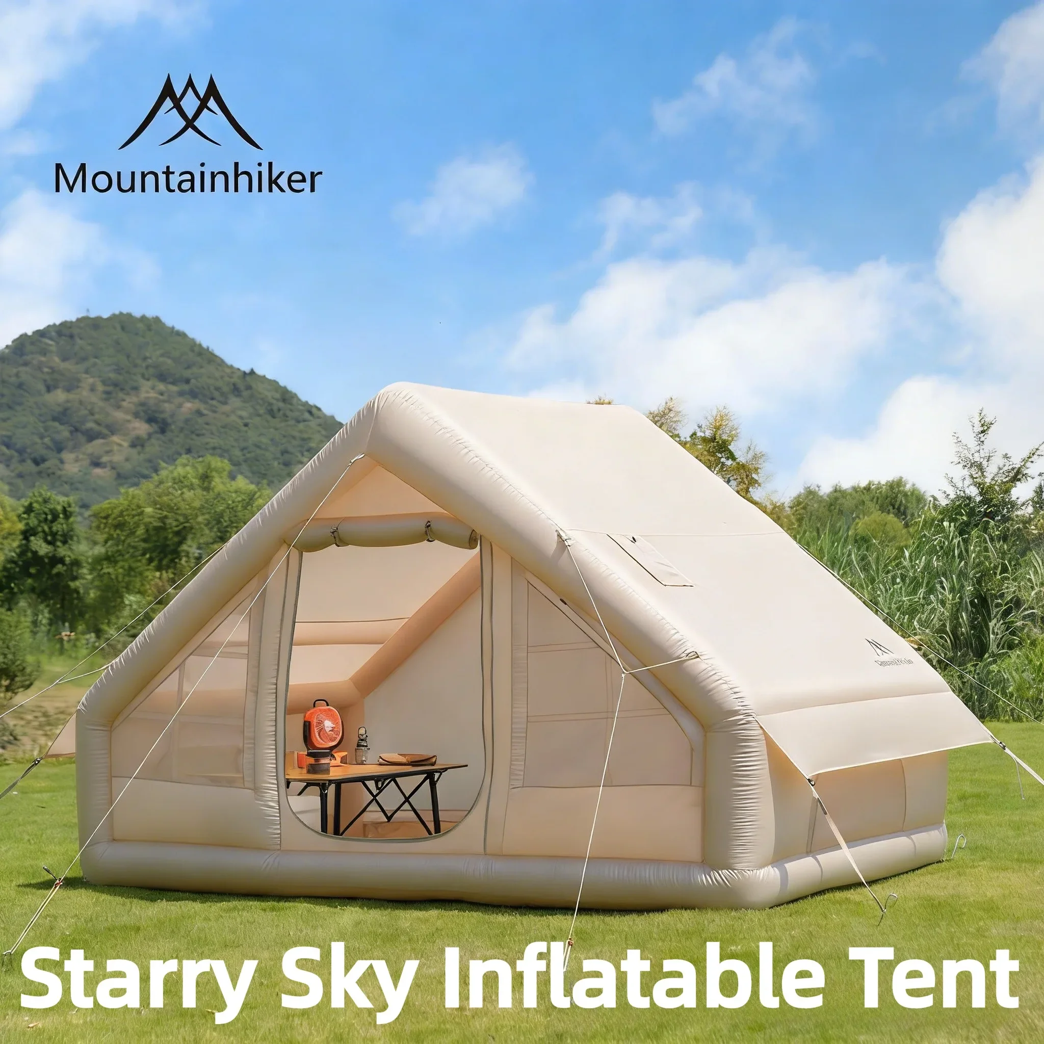 

МАУНТИНХАЙКЕР 6.3 ㎡ Надувная палатка для кемпинга на открытом воздухе, быстросборная, 3/4-местная, для ночевки, водонепроницаемая, для пикника, большая, утолщенная, семейная, типа «кабина»