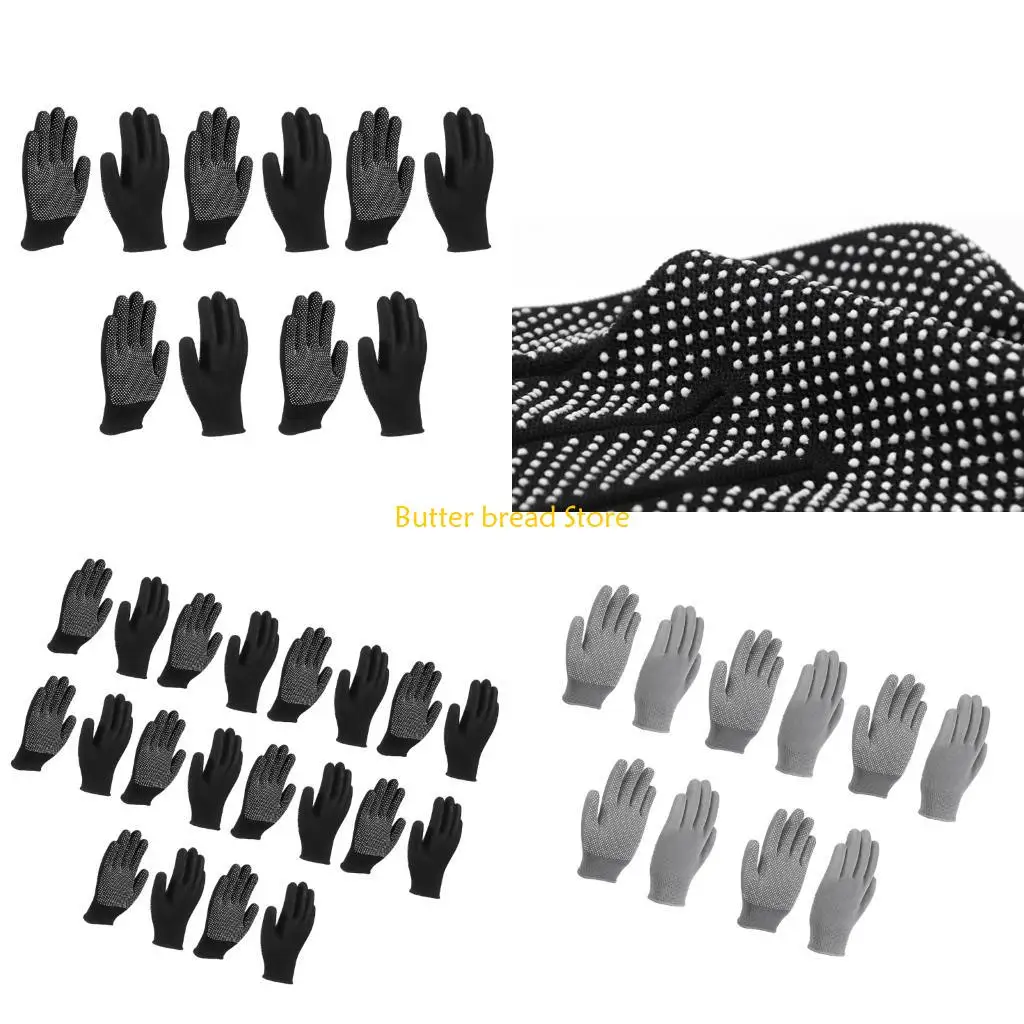 W89C Flexible Elastic Nylon Work Gloves with Dot Design for Enhancing Grip Durability