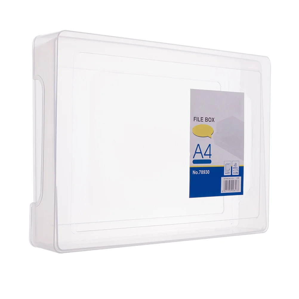 Transparent A4 File Box Plastic Folder Document Organizer Paper Storage for Office School A4 File Box Document Organizer