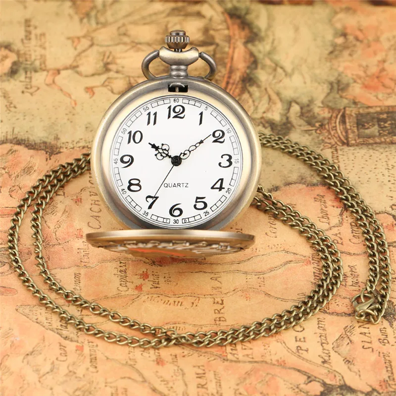 Old Fashion Indian Man Design Arabic Number Quartz Pocket Watch for Men Women Necklace Chain Pendant Arrow Gadget Reloj