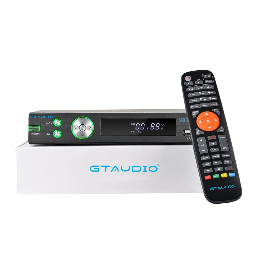 جهاز استقبال قمر صناعي GTMEDIA DVB-S2 V8 Turbo HD 1080P مع فتحة بطاقة CA للصوت والفيديو المنزلي