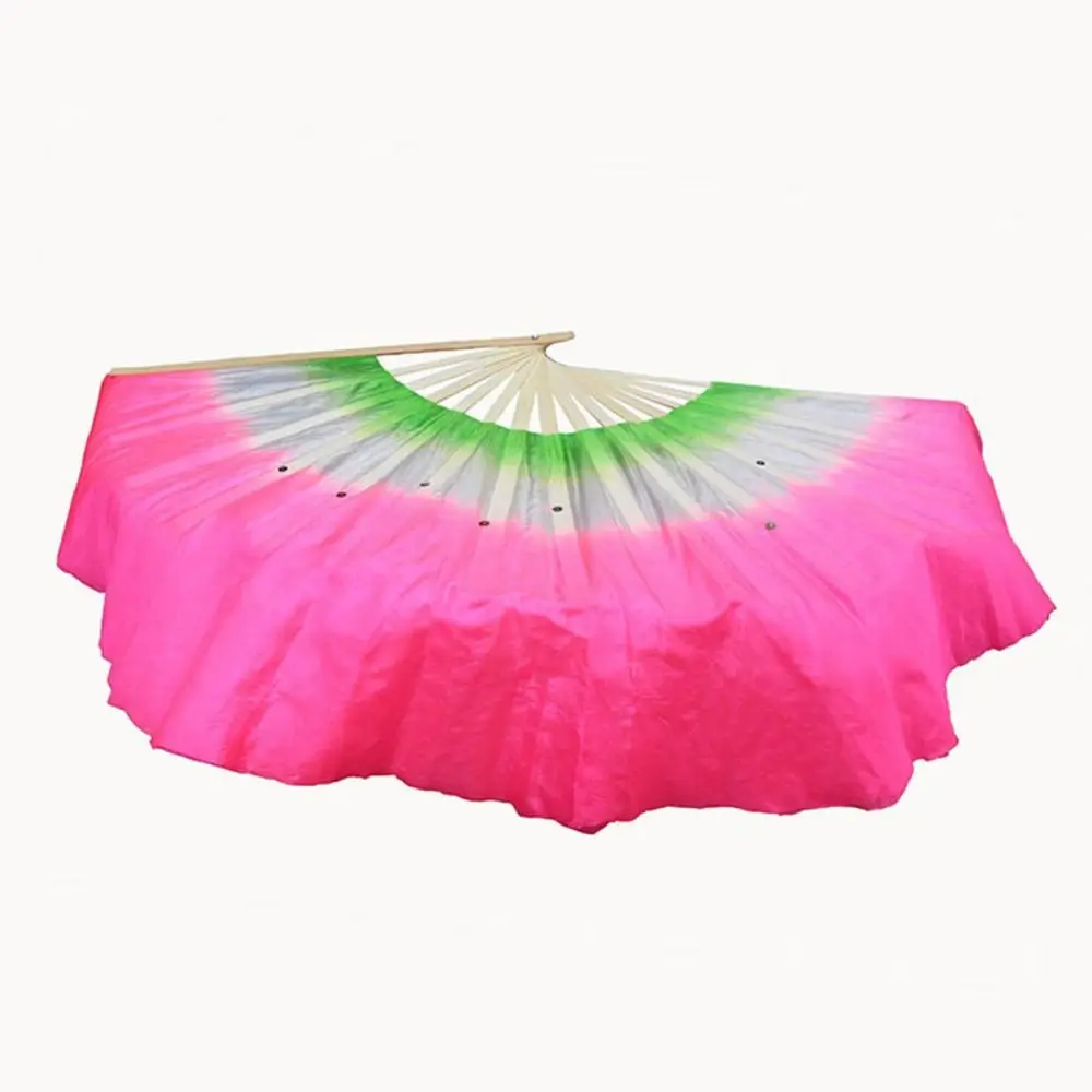 

Fashion Handmade Yangko Dance Fan Half Circle Silk Chinese Style Silk Veil Fan Classical Belly Dance Fans Chinese Folk Art