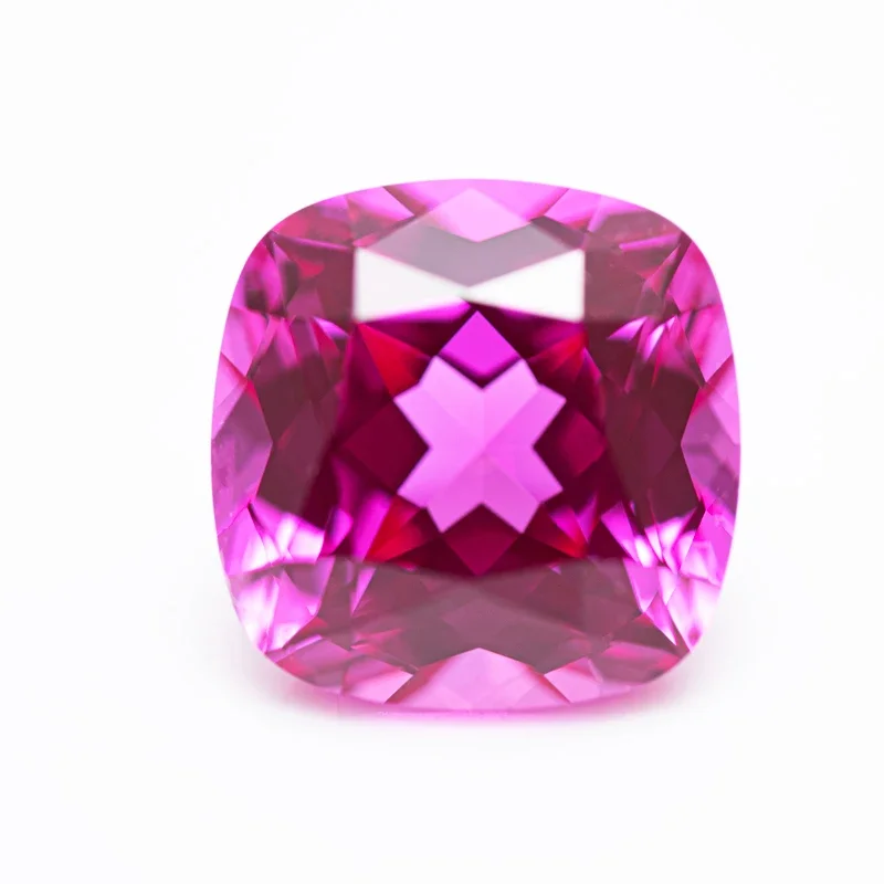 

Top Lab Grown Sapphire Hot Pink Square Cushion VVS1 Selectable AGL Certificate For Charms Beads Diy Jewel Making Materials