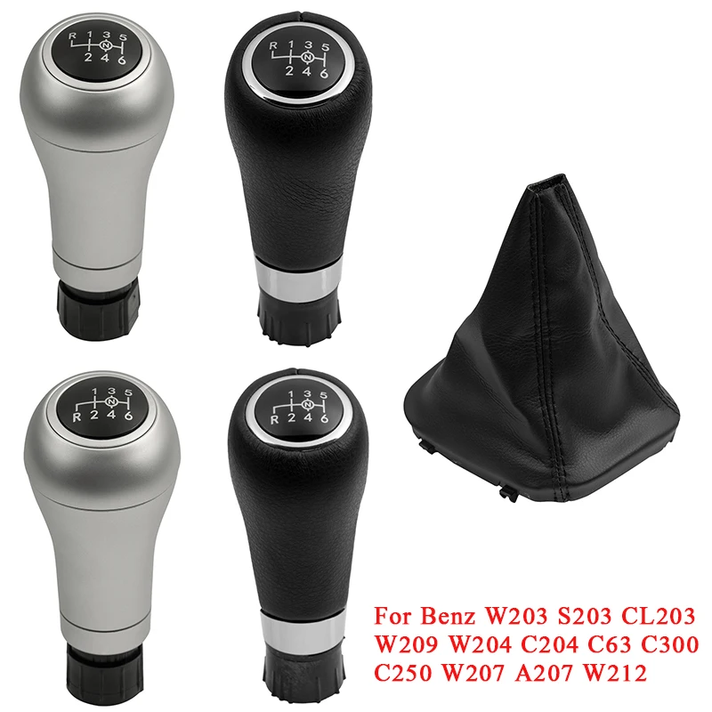 For Mercedes Benz W203 S203 CL203 W209 W204 C204 C63 C300 C250 W207 A207 W212 6 Speed Manual Car Gear Shift Knob Lever Shifter