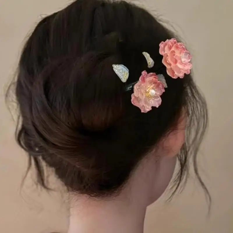 

Ancient Ethnic Style Glass Hairpin 1pc Exquisite Hair Accessory for Weddings and Cosplay