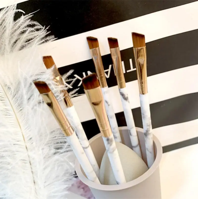 Marble Kabuki Makeup Brush Nose Shadow Blush Blending Eye Face Concealer Brush Oblique Head Cosmetic Tool Beauty Maquiagem