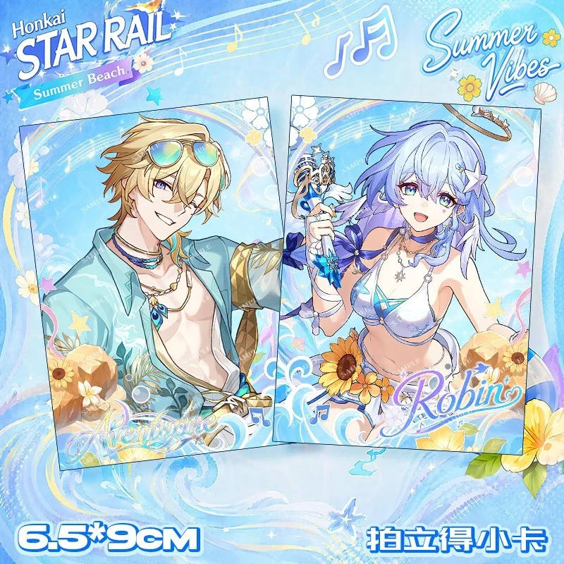 1 pièce Badge Anime Vibrant Honkai: Star Rail Aventurine Robin, Cartes de Collection, Série Plage d'été, Cadeaux, Broche Cosplay